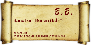 Bandler Bereniké névjegykártya